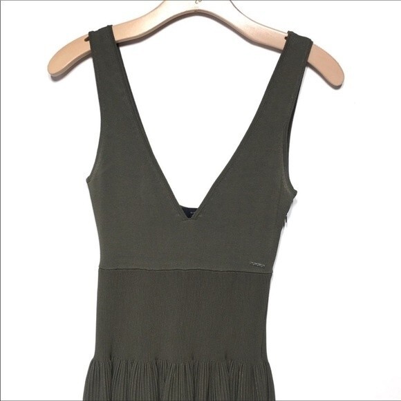 Diesel M-breed Ribbed Dress in Olive a green XXS - Picture 3 of 8
